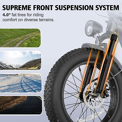 20" Fat Tire Step-Thru Electric Bike with 48V 15AH Removable Battery, 7-Speed Y45447