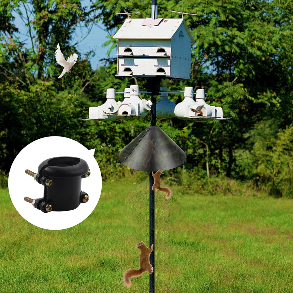 2 Pack Squirrel Baffle Accessory for Bird Feeder Pole N241