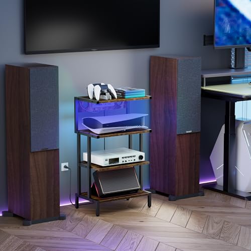 4-Tier Game Console Stand with Storage Shelves C35697
