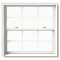 White Painted Clad Wood Double Hung Window with Screen H783