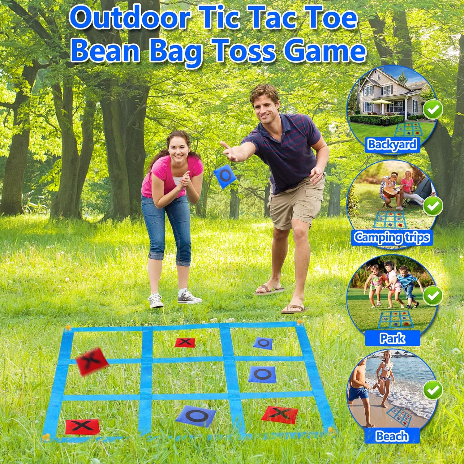 Outdoor Giant Tic Tac Toe Bean Bag Toss Game U819855