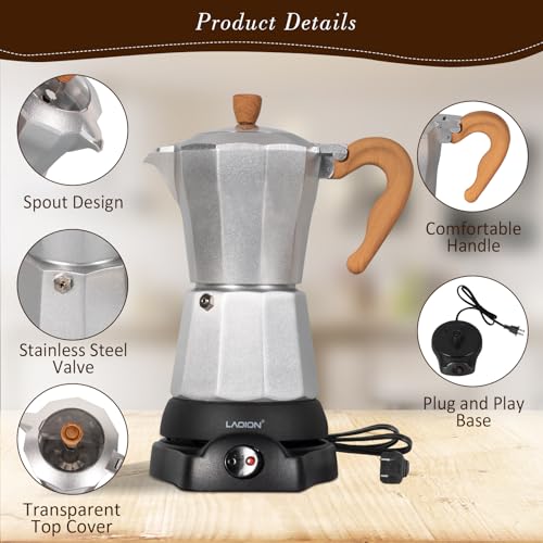 6 or 3cup Electric Espresso Coffee Maker H298