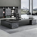 Black L-Shaped Executive Desk with Drawers 79" L x 63" W x 29.5" H Right Hand Return R396637