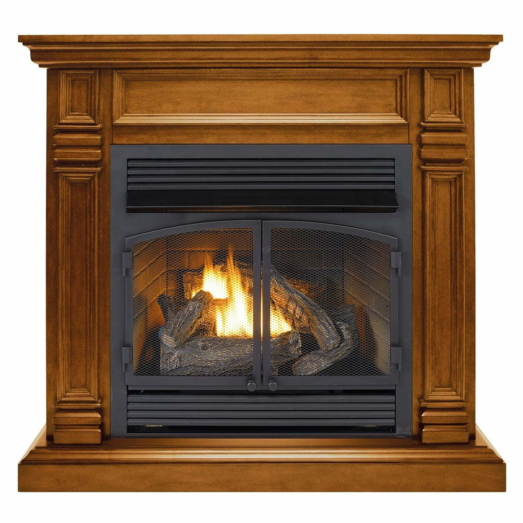 32,000 BTU Vent Free Dual Fuel Mantel Fireplace Y32728