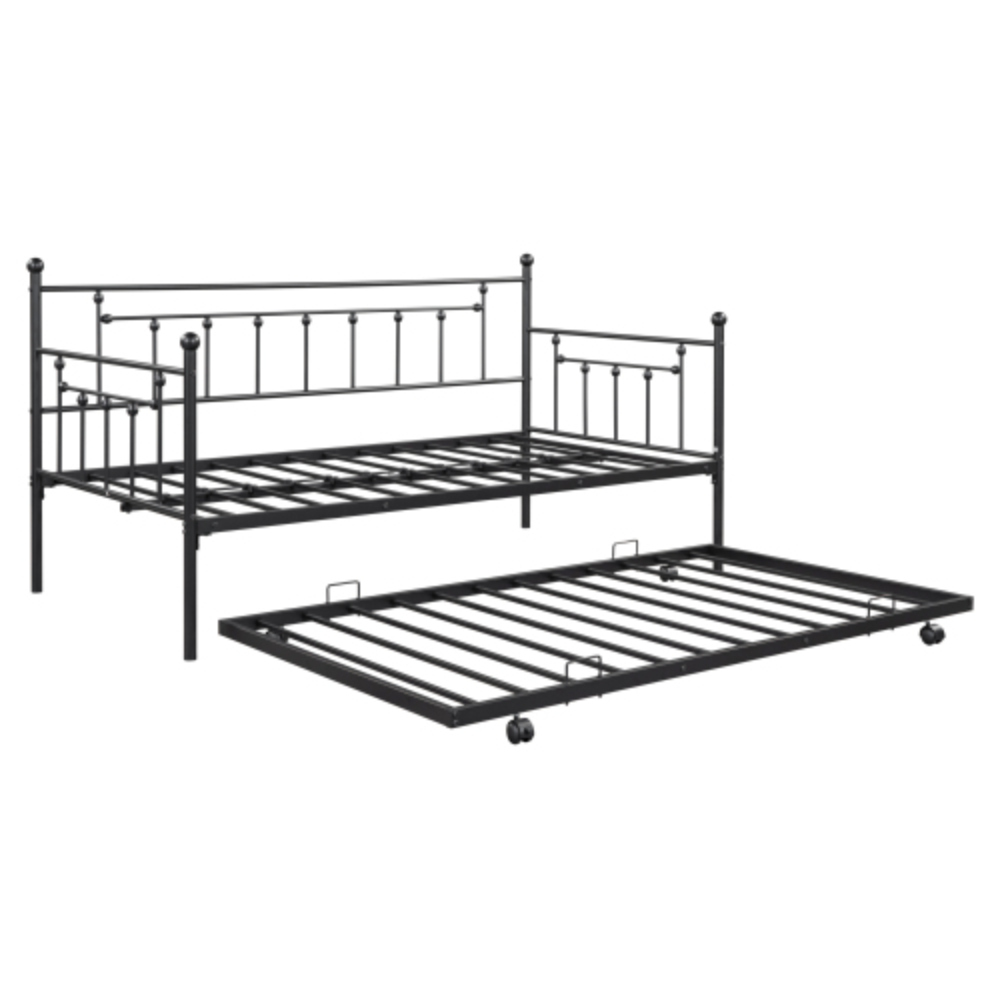 Black Metal Daybed with Trundle C3967