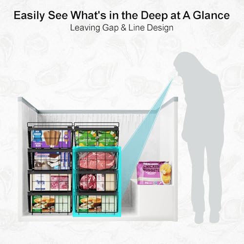 Black 2 Pack Expandable Freezer Organizer Bins D822