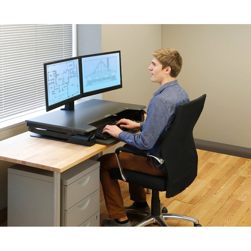 Black Sit-Stand Desktop Workstation E785