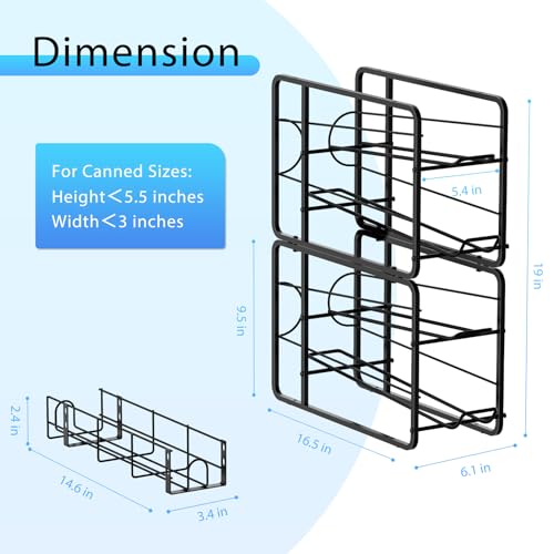 2 Pack Black Stackable Can Storage Dispenser N940776