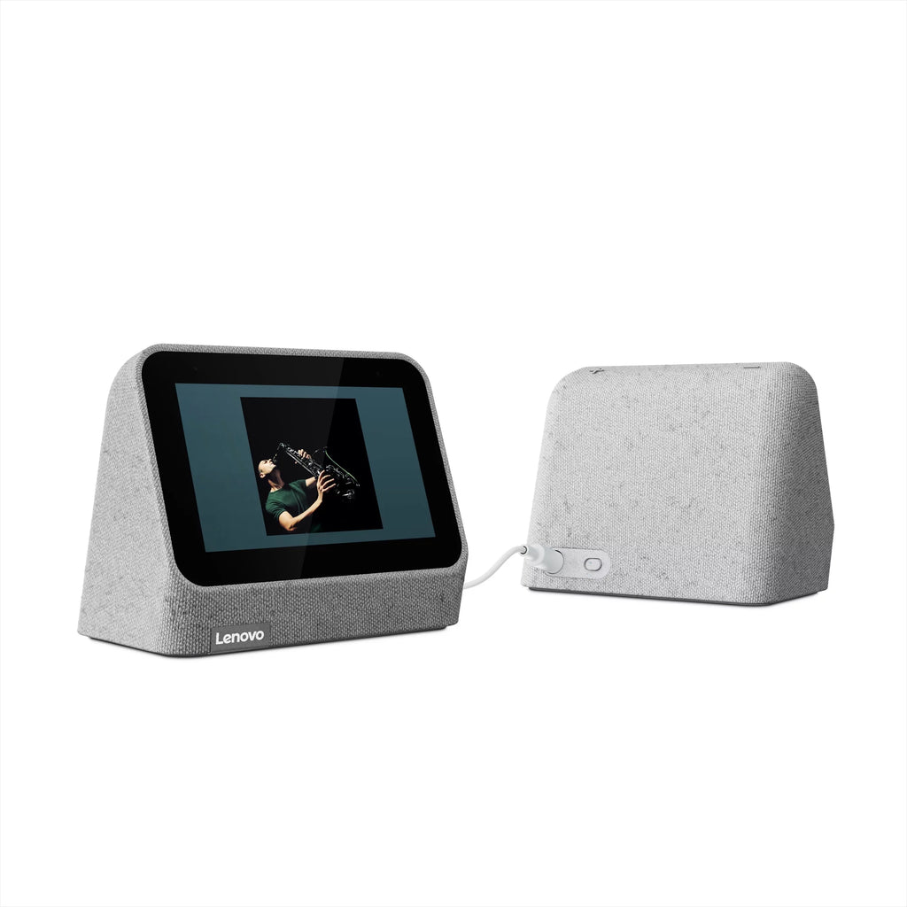 Heather Grey Smart Clock with Wireless Charging Dock P76808