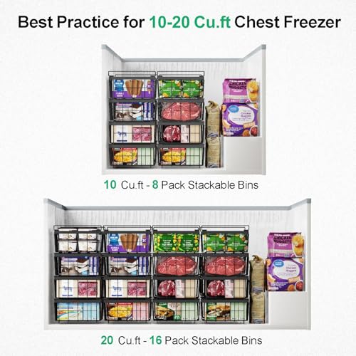 Black 2 Pack Expandable Freezer Organizer Bins D822