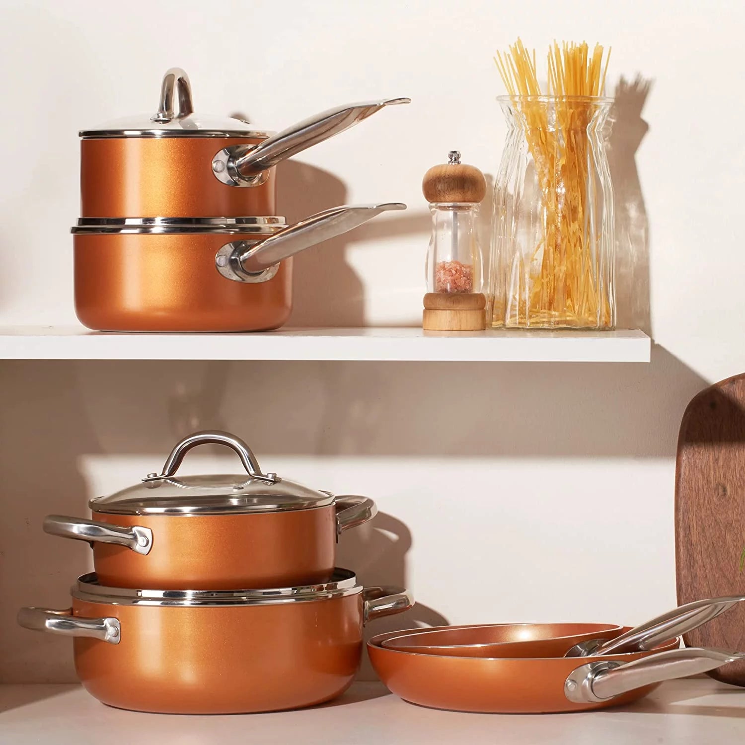 10 Piece Nonstick Ceramic Cookware Set with Stainless Steel Handles R5093