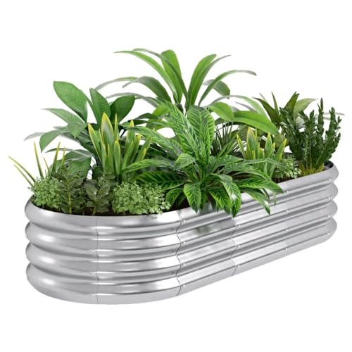 Oval Galvanized Steel Planter Box D859