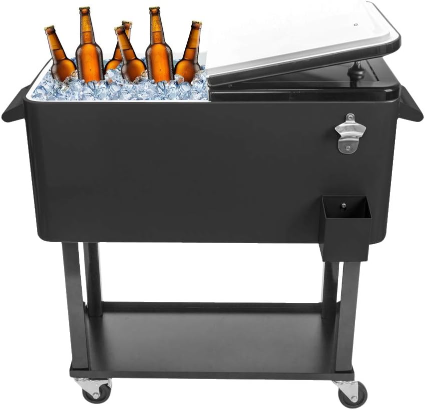 80 Quart Rolling Ice Chest with Shelf U57852