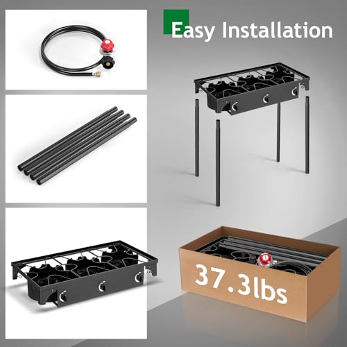 3 Burner Propane Gas Stove with Removable Legs F30325