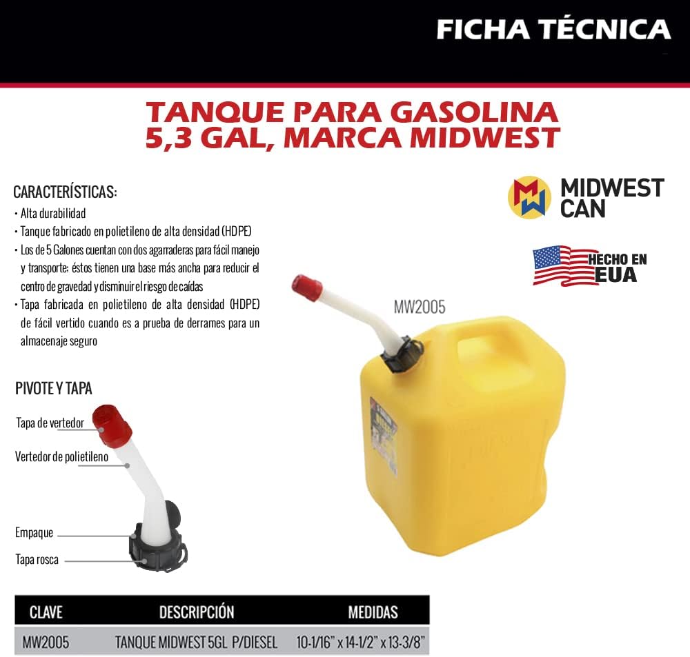 5 Gallon Spill Proof Diesel Can F1740