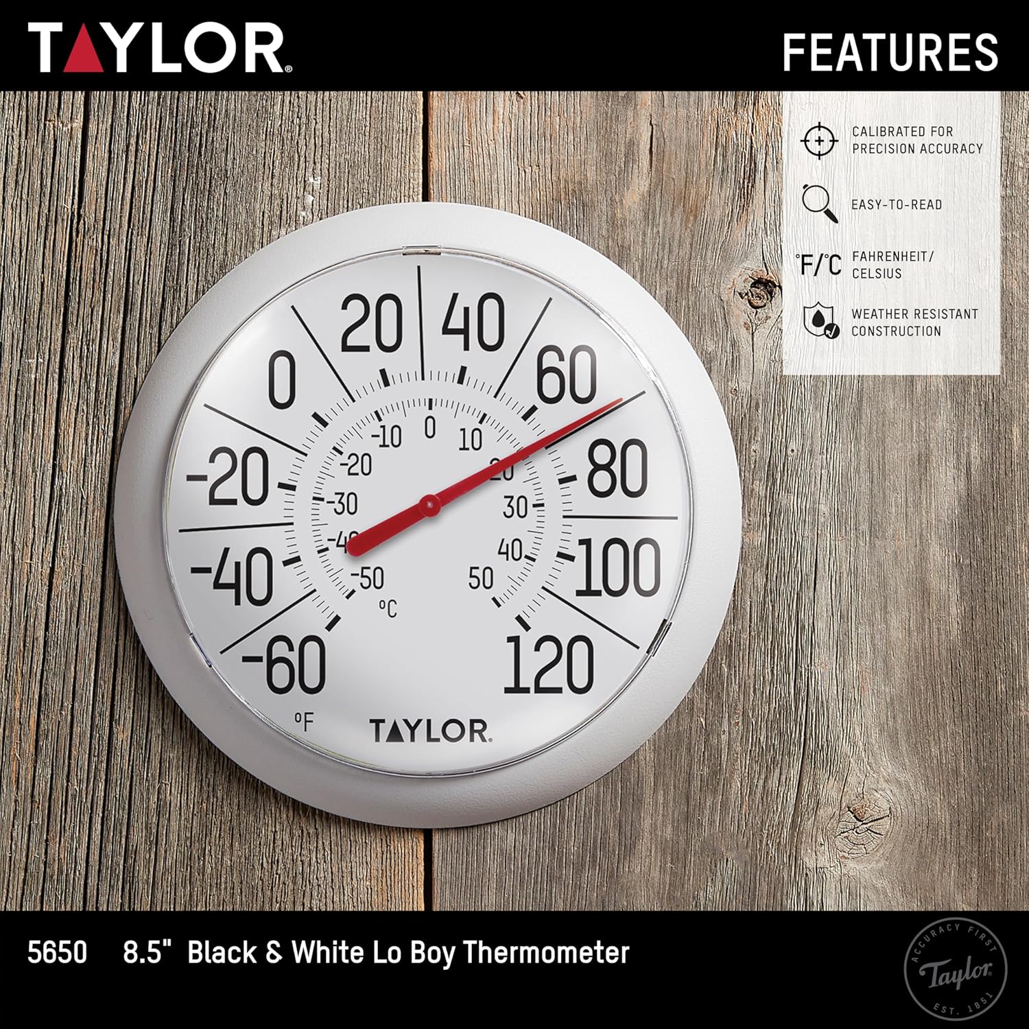 White Bezel 8.5 Inch Dial Thermometer G44708