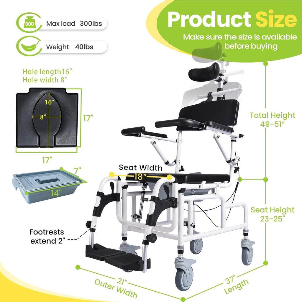 Reclining Shower Chair with Soft Seat Cushion G51572