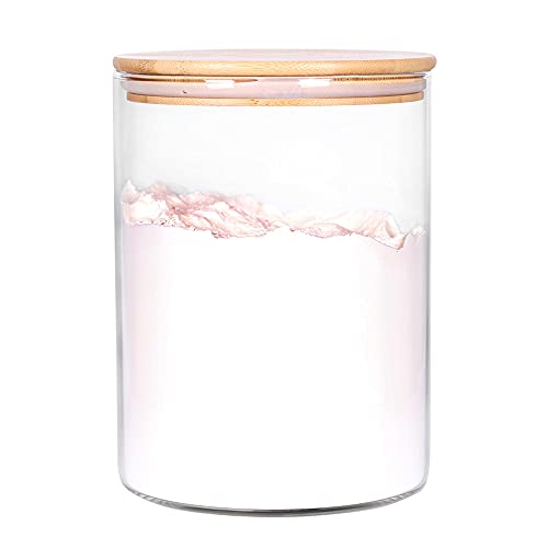 Glass Flour Container with Airtight Bamboo Lid, Large Glass Food Jar with Wooden Lid (3L) G16309