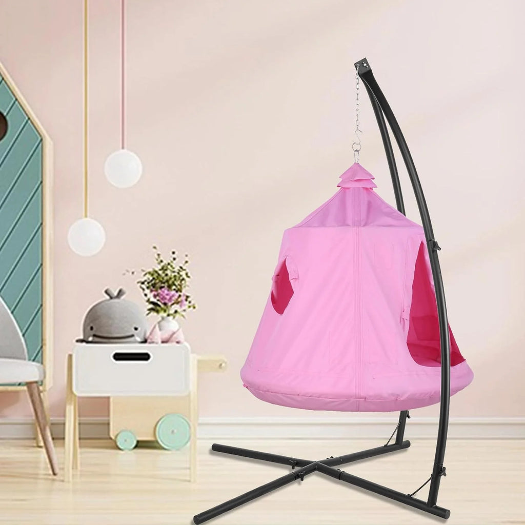 Pink Hanging Hammock Chair with Steel Stand G80558