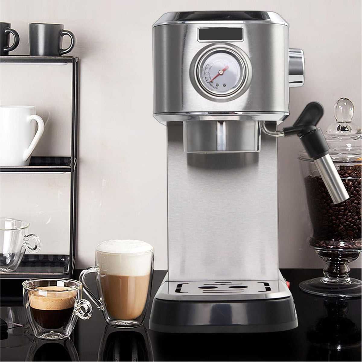 15 Bar Espresso Machine with Milk Frother Steamer H222