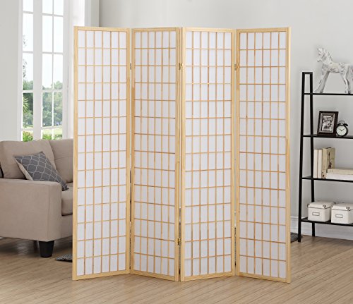 Natural 4 Panel Room Divider C515