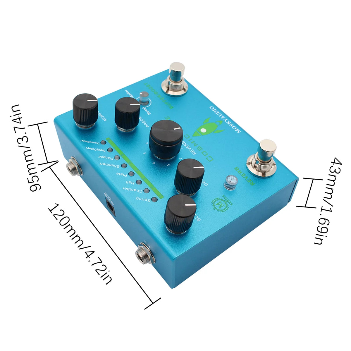 COSMIC BLUE Digital Reverb Guitar Pedal N3280