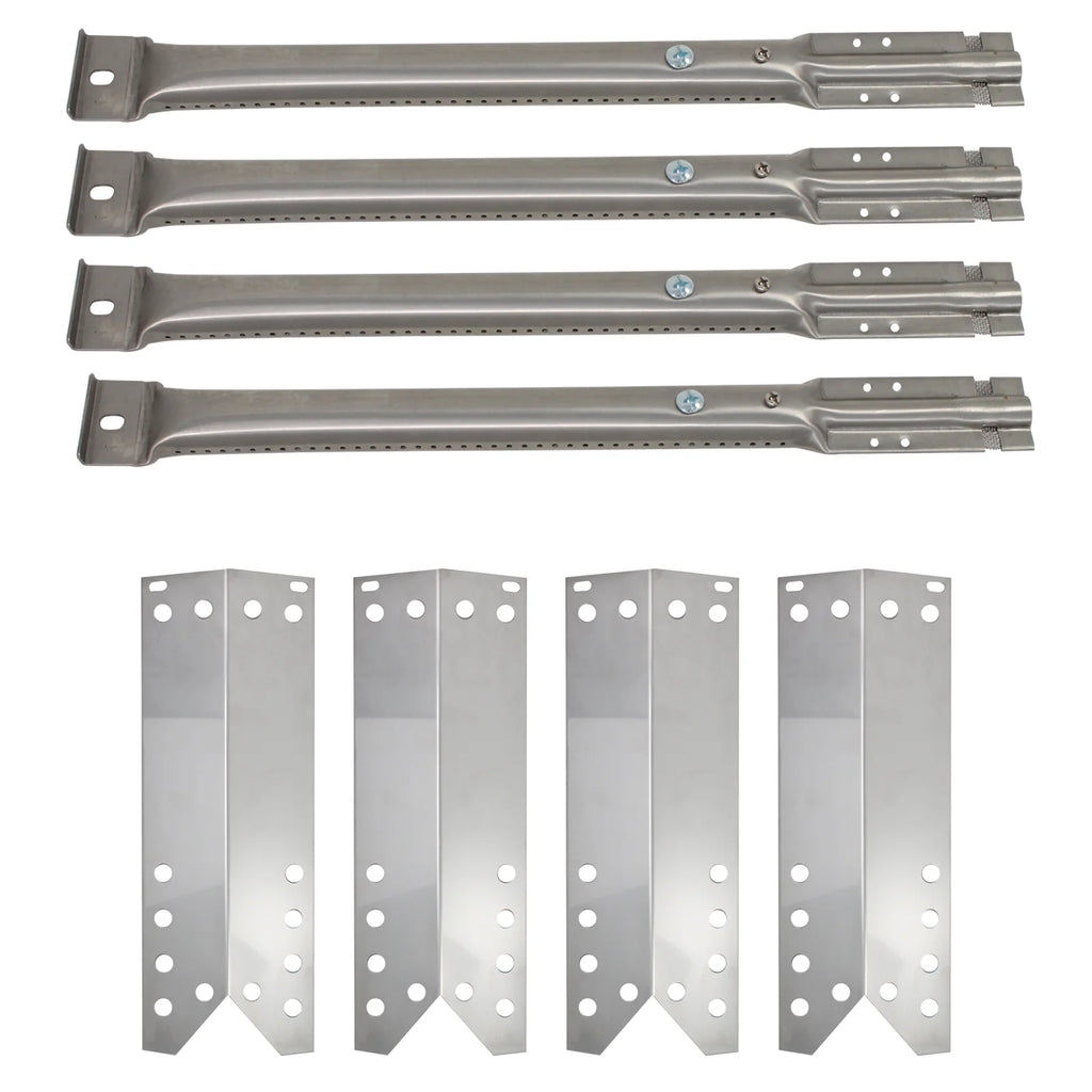 4-Pack Stainless Steel BBQ Gas Grill Tube Burner & Heat Shield Plate Replacement Parts P988