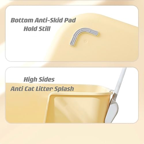 Extra Large Litter Box with High Sides 24.60" Lx16.92 Wx12.99 H, Yellow S12358
