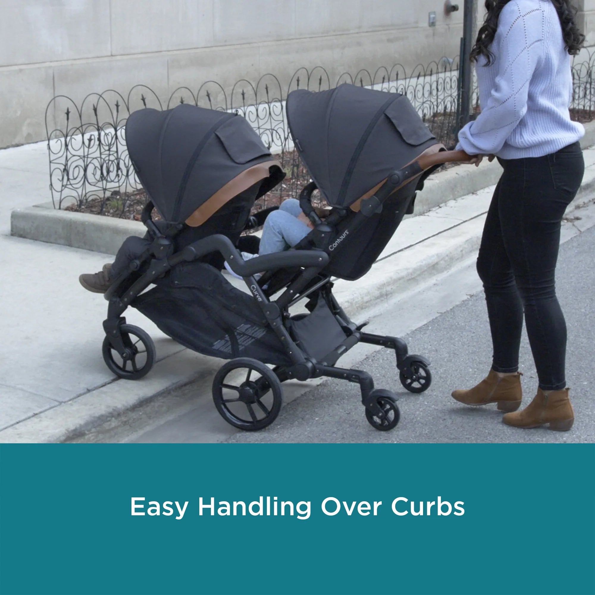 Black Herringbone Double Tandem Stroller I725714