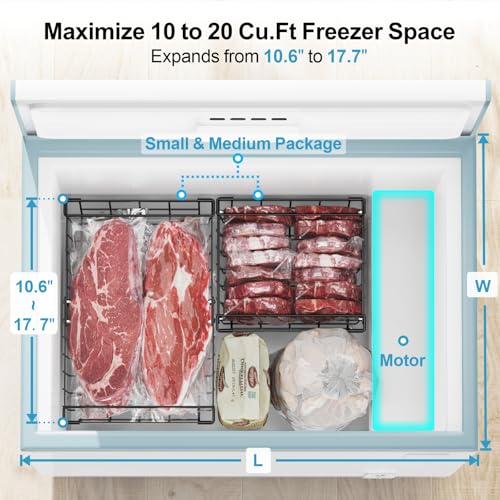 Black 2 Pack Expandable Freezer Organizer Bins D822