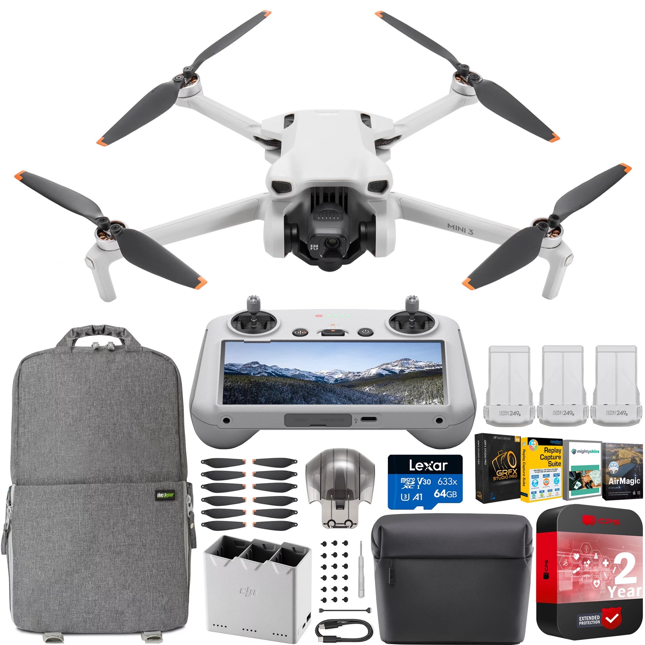 Camera Drone Quadcopter with RC-N1 Controller, 4K Video, 38min Flight Time, Fly More Kit G81977