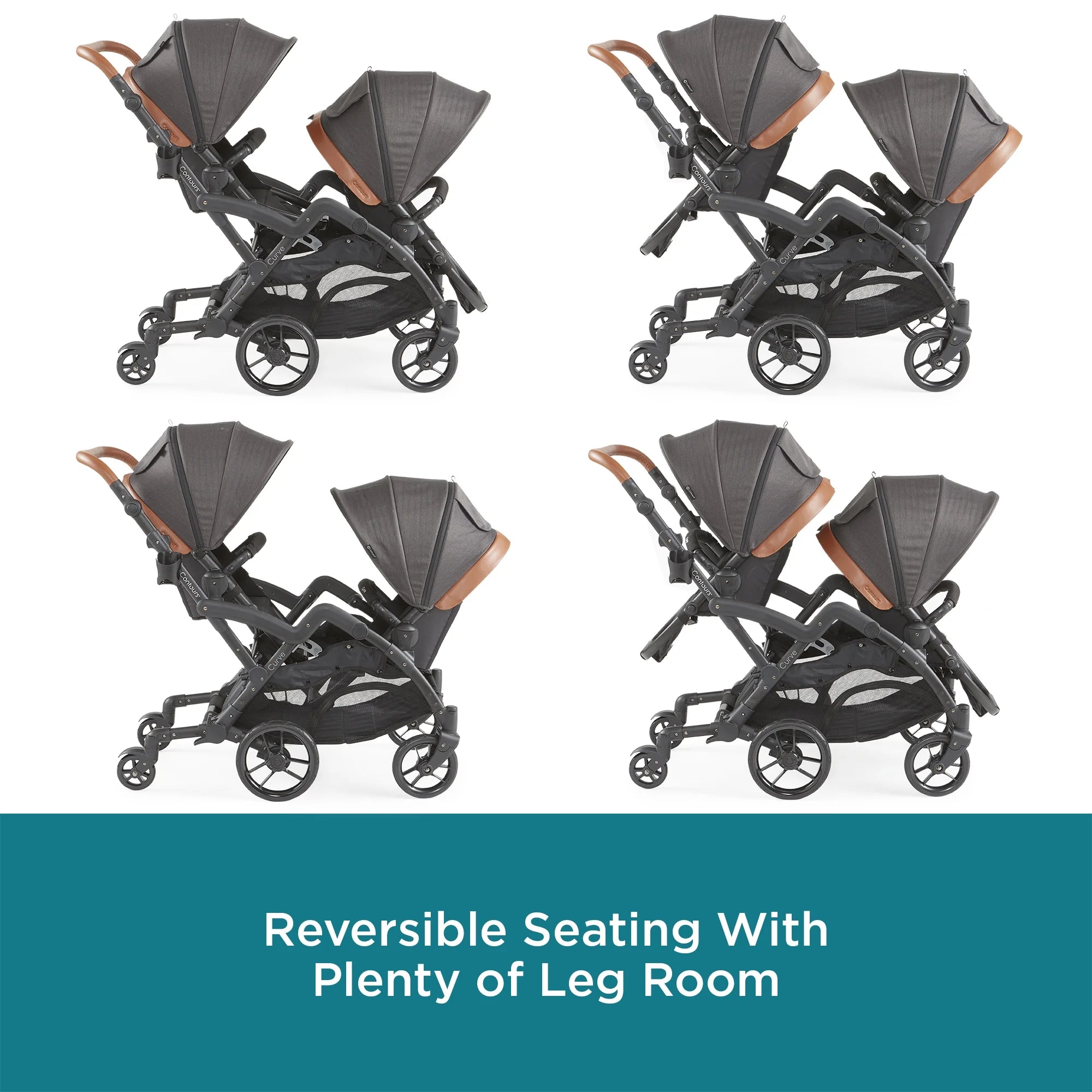 Black Herringbone Double Tandem Stroller I725714