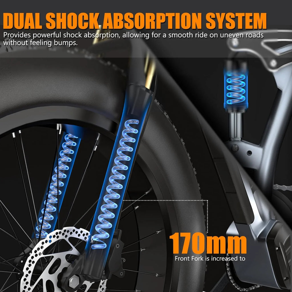 26" Fat Tire Full Suspension Electric Bike A50523