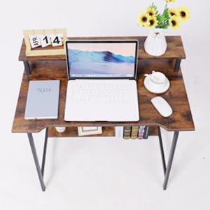 Retro 31.5 Inch Compact Computer Desk with Storage M715207