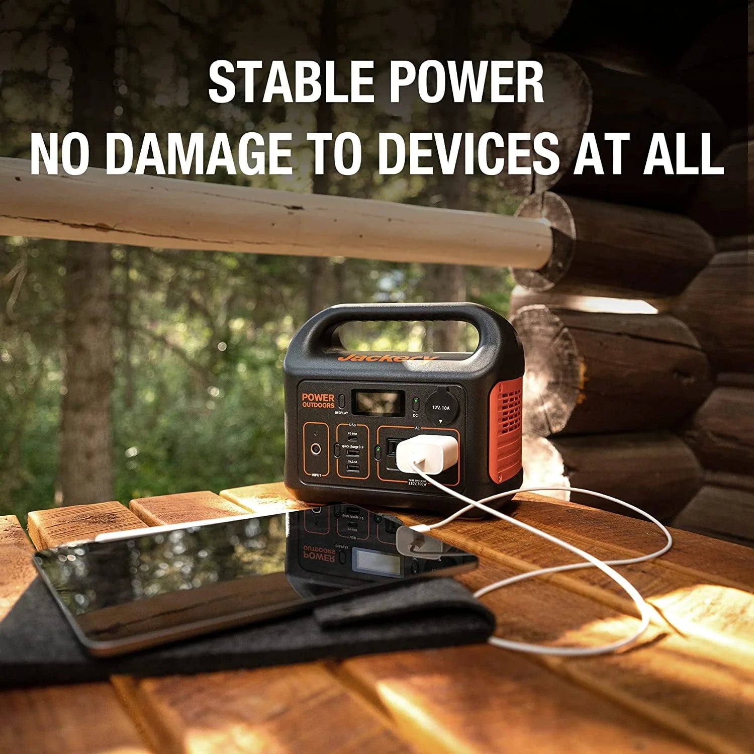 Portable Power Station with Automobile Battery Charging Cable E192245