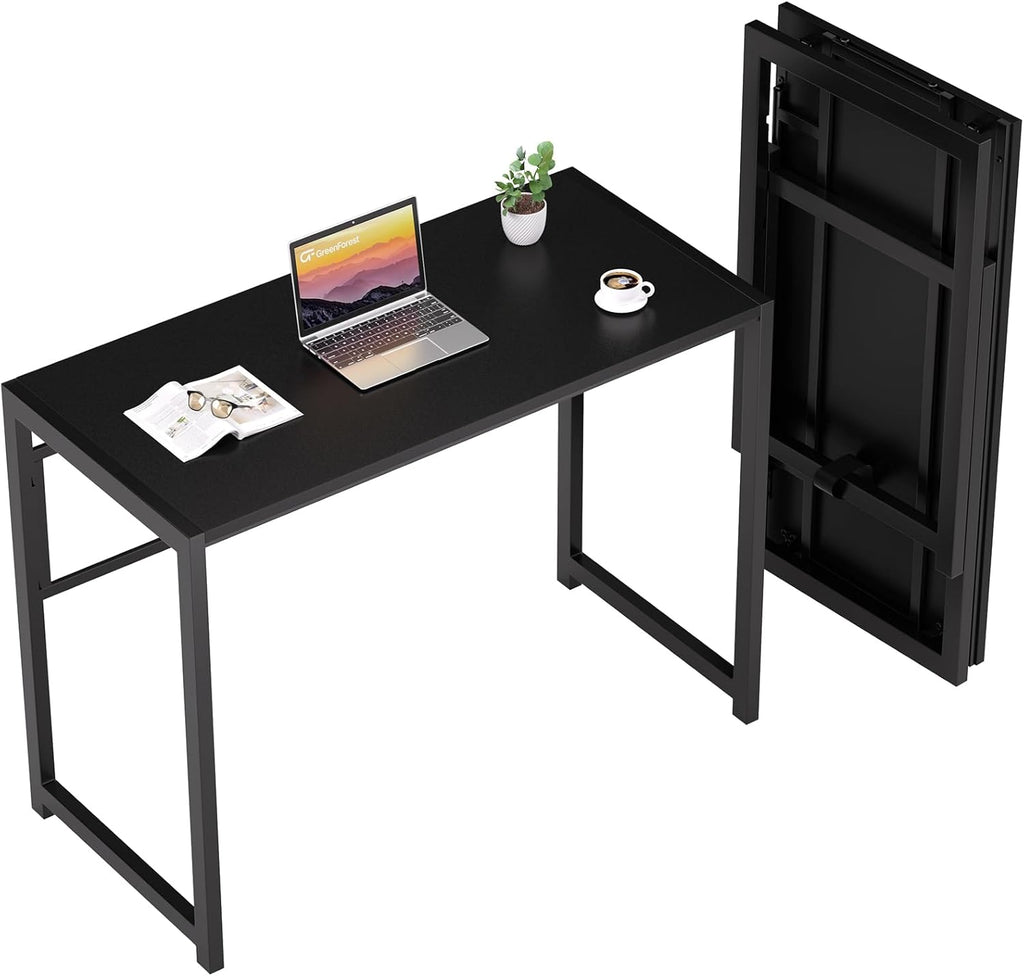 Black Folding Desk with Monitor Stand X735