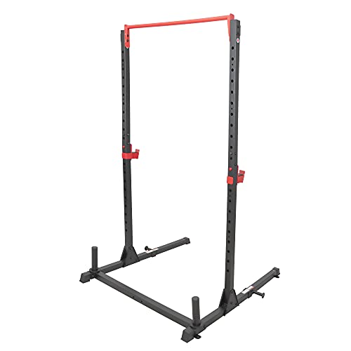 High Weight Capacity Power Cage and Squat Rack with J-Hooks, Adjustable Pull Up Bar S867