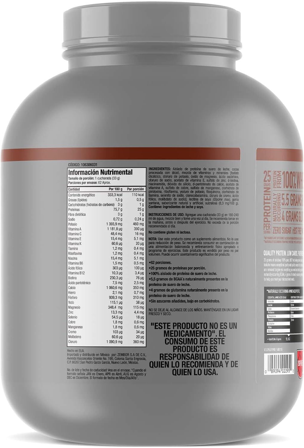 Dutch Chocolate 100% Whey Protein Isolate, 4.5 Pound Z82454