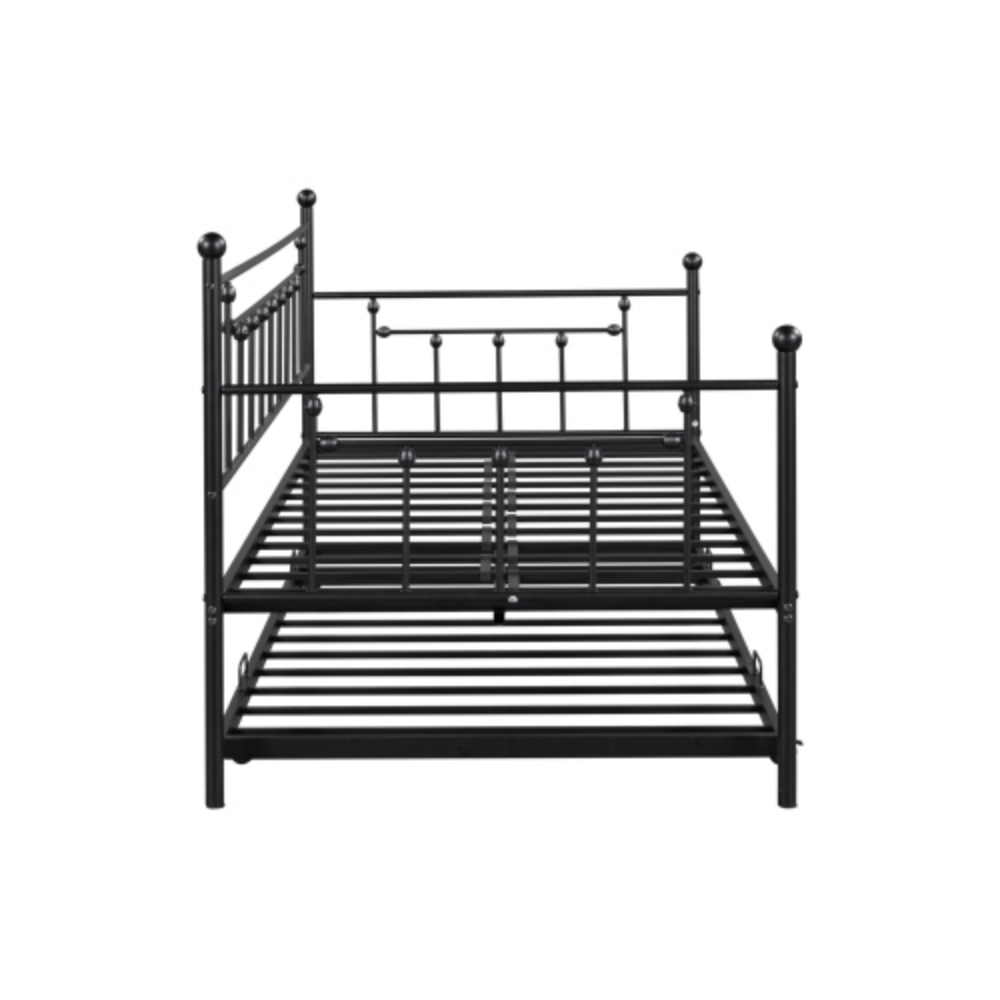 Black Metal Daybed with Trundle C3967