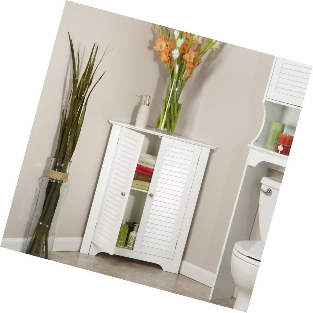 White 3-Shelf Corner Cabinet Q9311