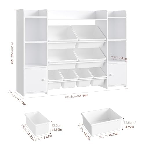 Pink 8 Toy Bins Storage Organizer with Shelf D705