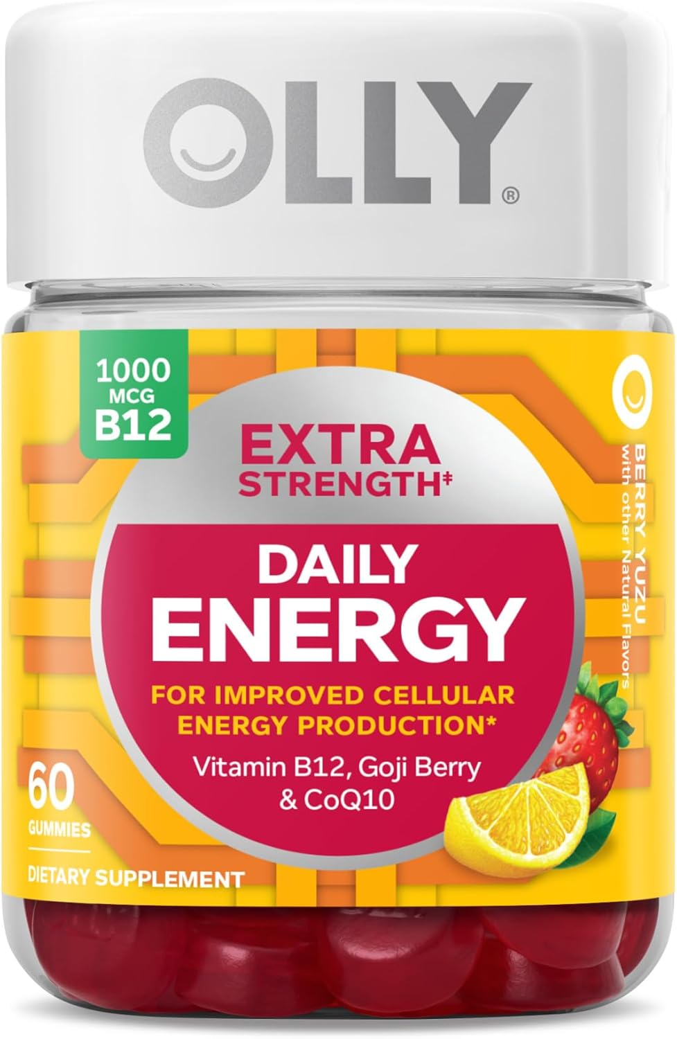 Caffeine Free Vitamin B12 CoQ10 Gummy Supplement, 60 Count M168