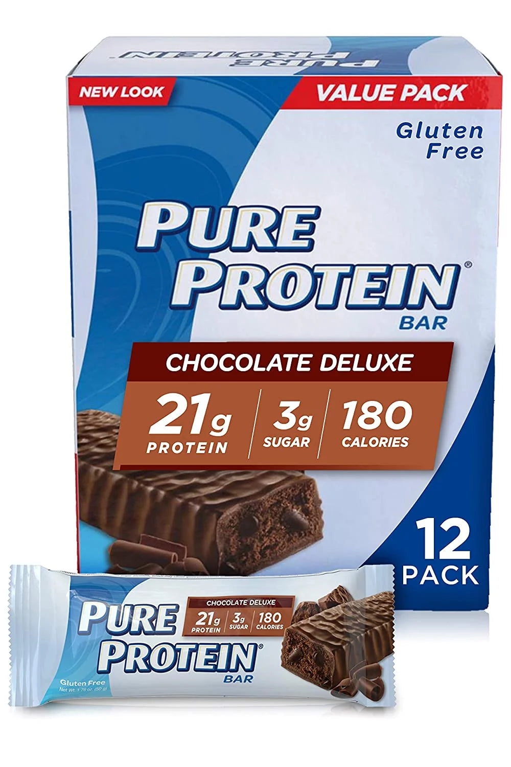 Chocolate Deluxe Protein Bars, 1.76 oz, 12 Count D76853