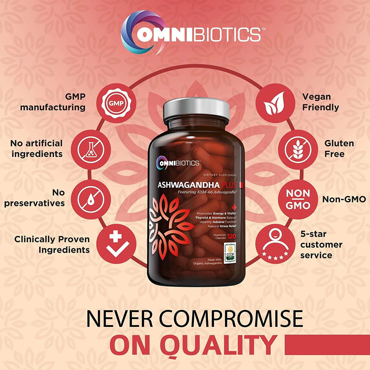 1300 mg KSM-66 Ashwagandha Supplement, 120 Vegan Capsules Y34427
