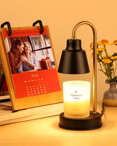 Candle Warmer Lamp with Timer & Dimmer, Electric Candle Warmer Adjustable Height/Heat with 2 Bulbs Z84953