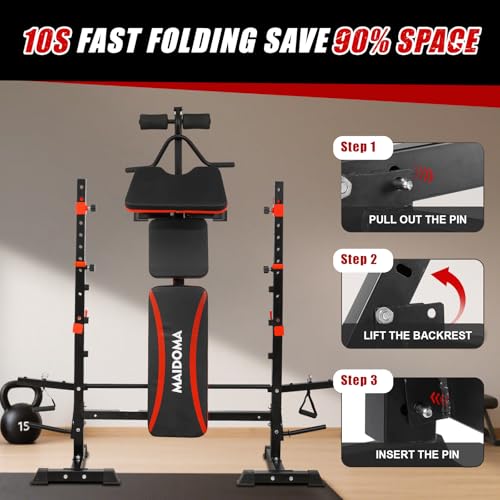 8 in 1 Olympic Weight Bench Set with Barbell Rack C3335