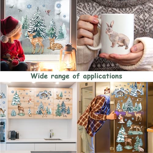 94 Pcs Christmas Tree & Reindeer Window Stickers U10948