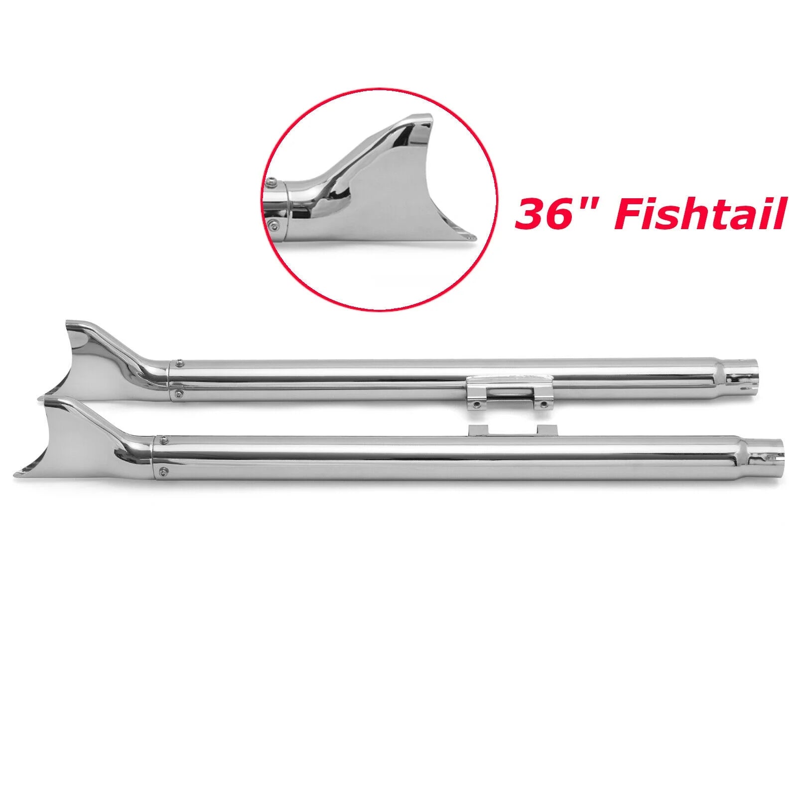 36" Slip on Fishtail Mufflers Exhaust Pipes D486746