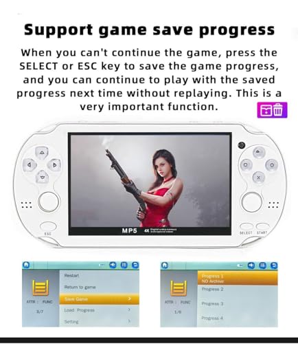 Handheld Game Console 4.3 inch Double Joystick 8GB 2200 Retro Game Portable Black H7363