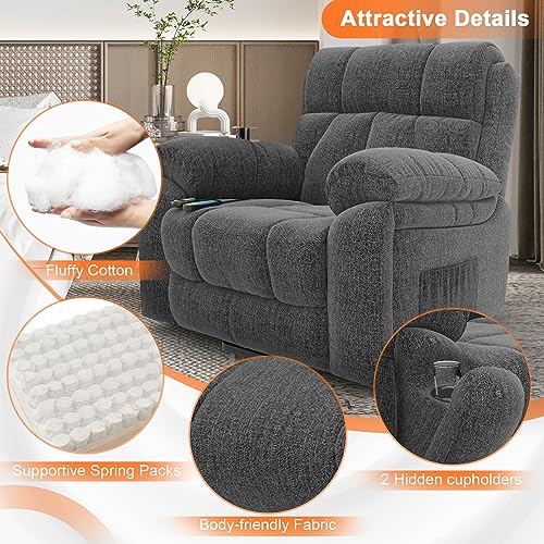 Super Oversized Lift Recliner with Massage and Heat S247